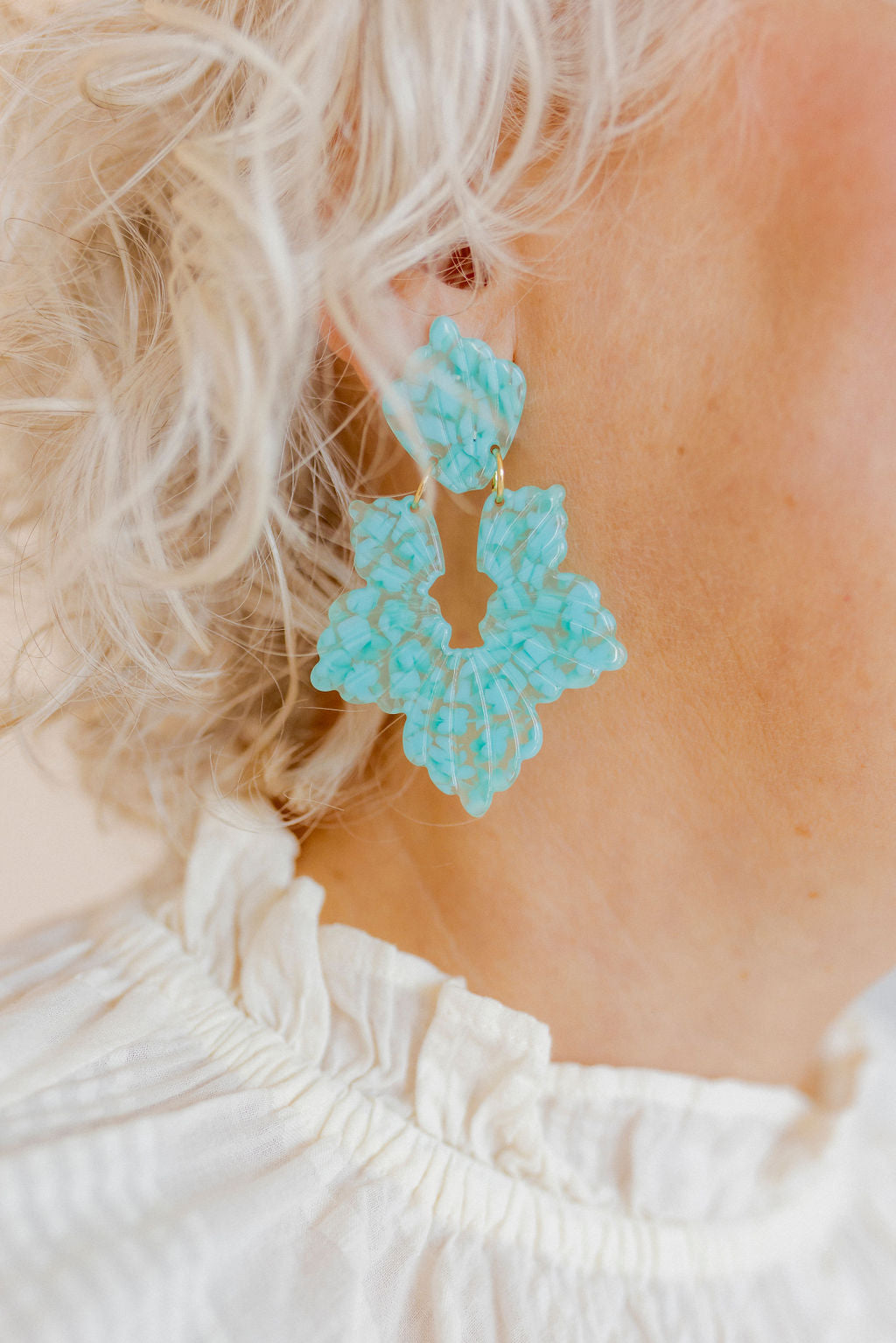 Michelle Statement Earrings - Aquamarine