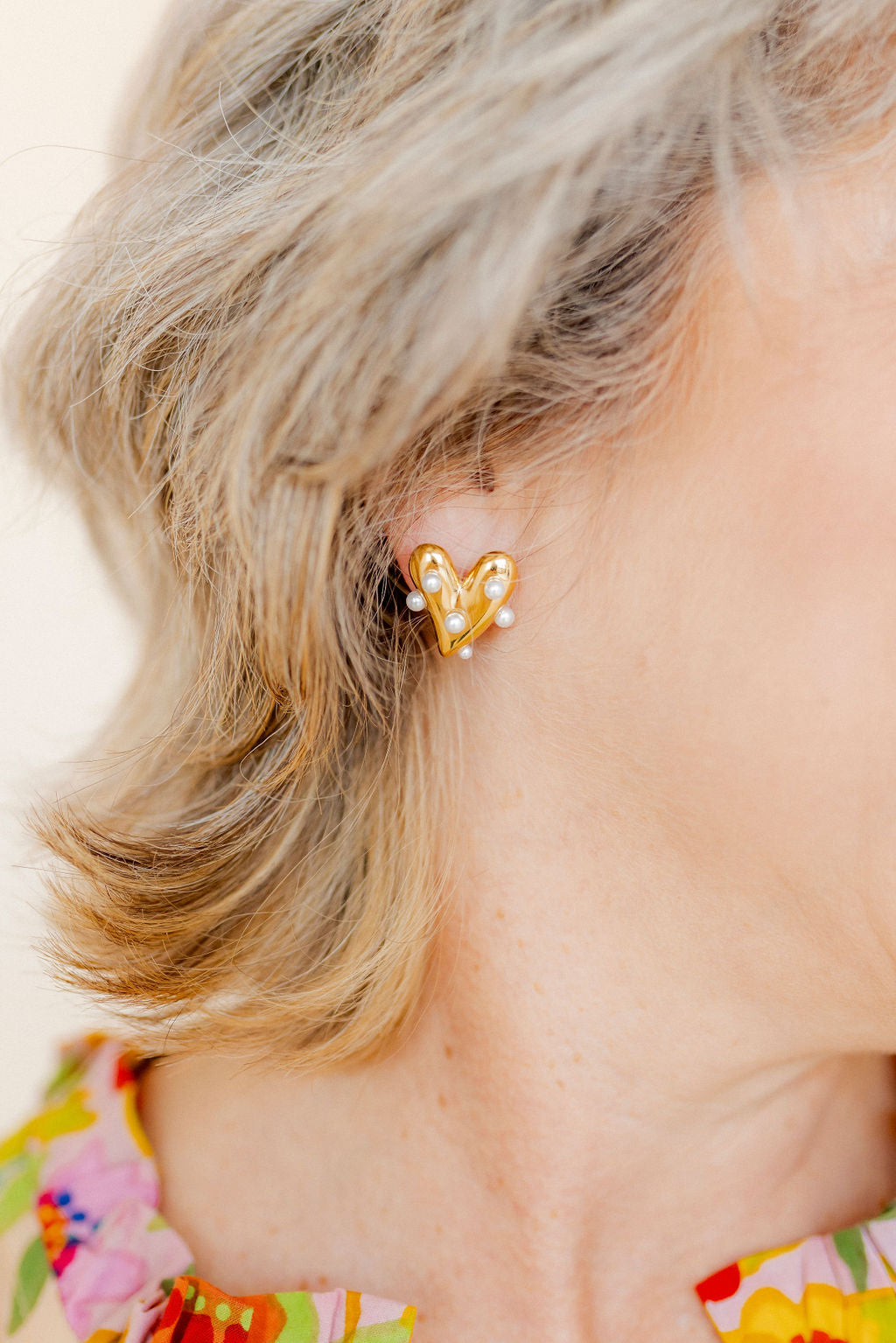 Bristol Heart Pearl Earrings