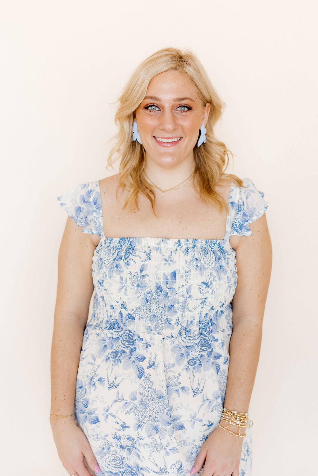 Fern Statement Earrings - Bluebell