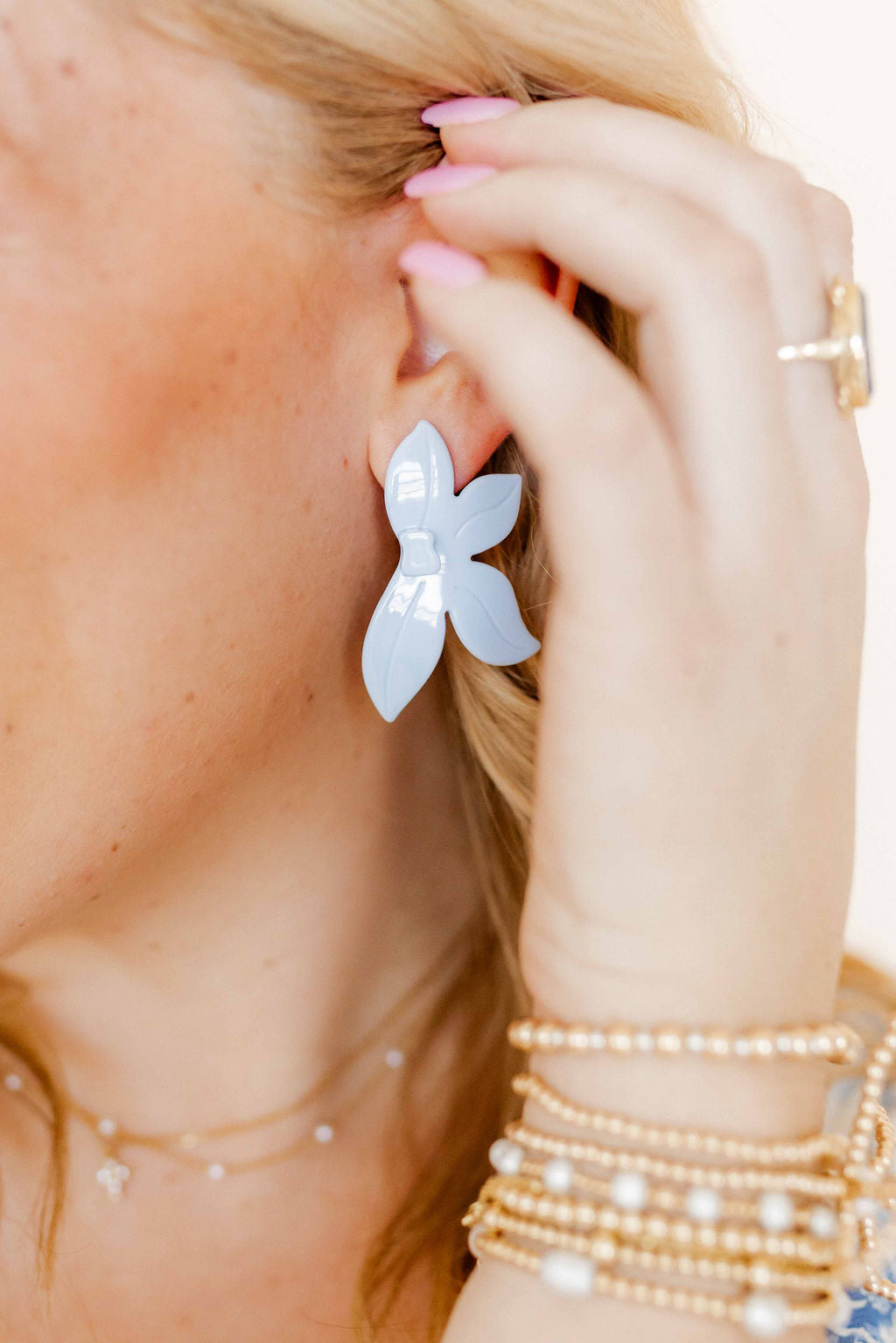 Fern Statement Earrings - Bluebell