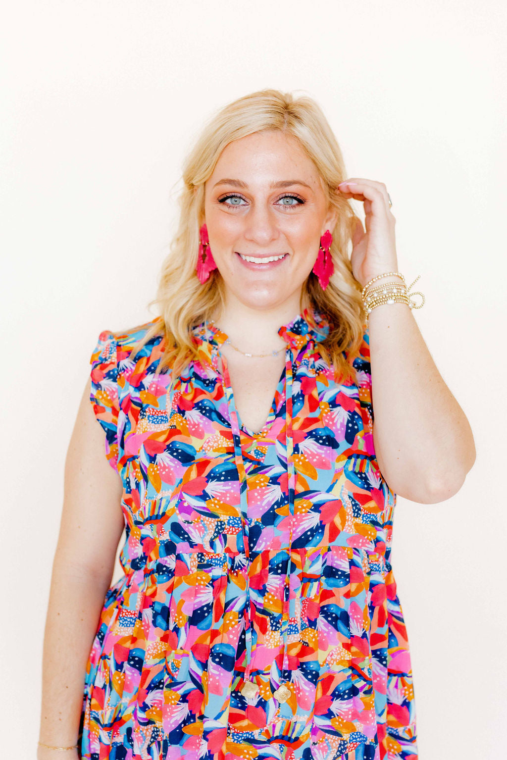 Michelle Statement Earrings - Cosmic Pink