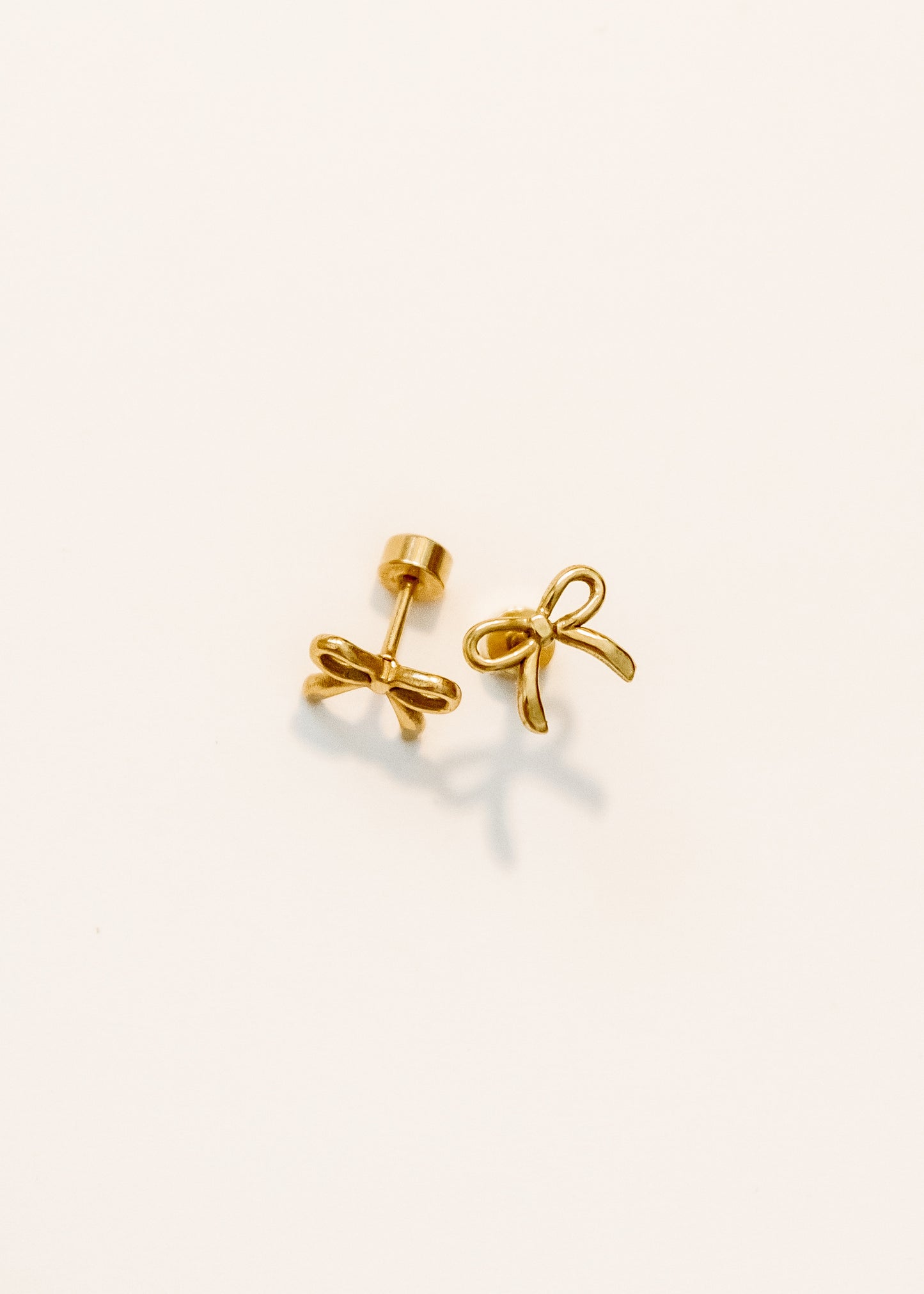 Screwback Stud Earrings - Sadie Bow Gold