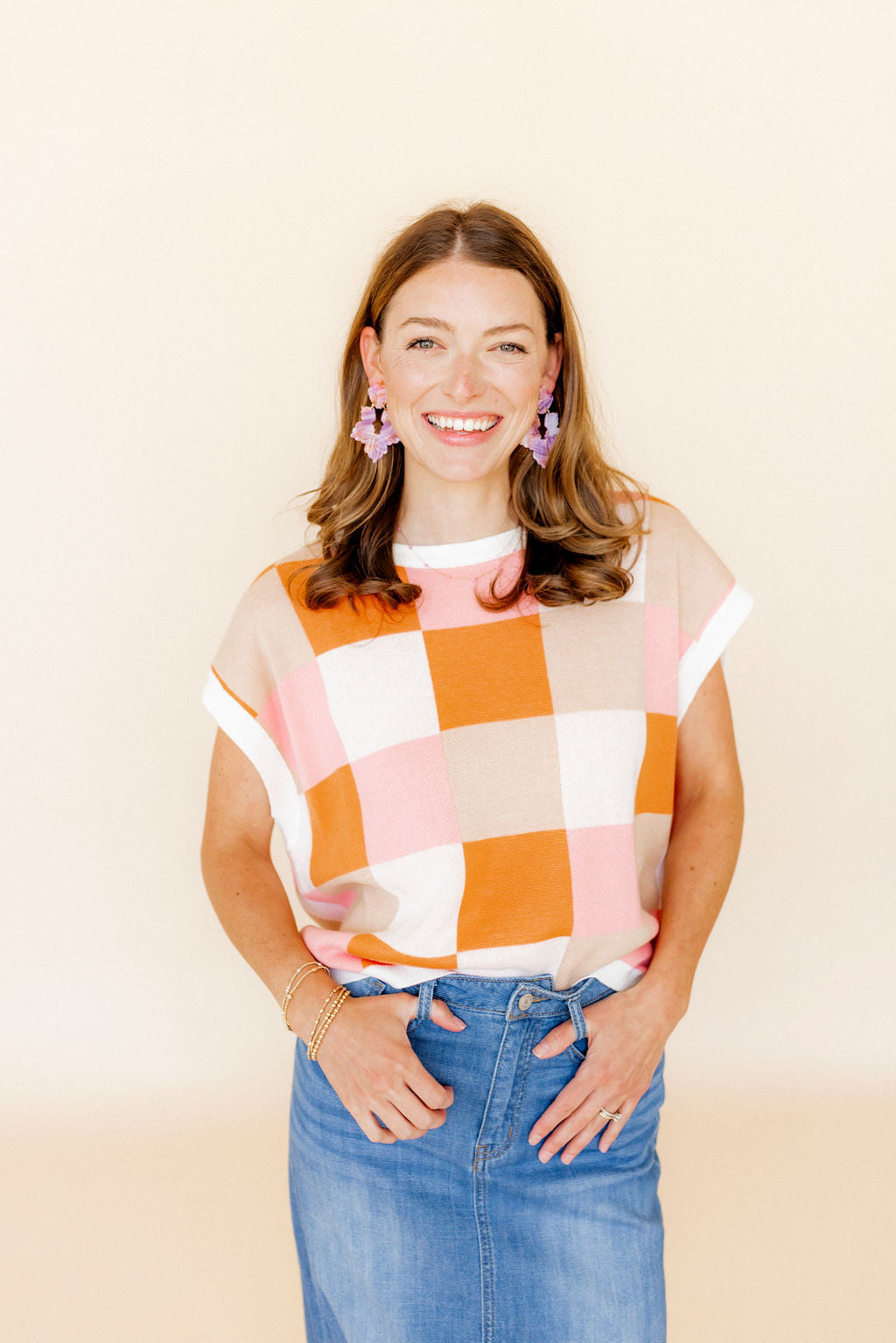 Michelle Statement Earrings - Rosy Glow