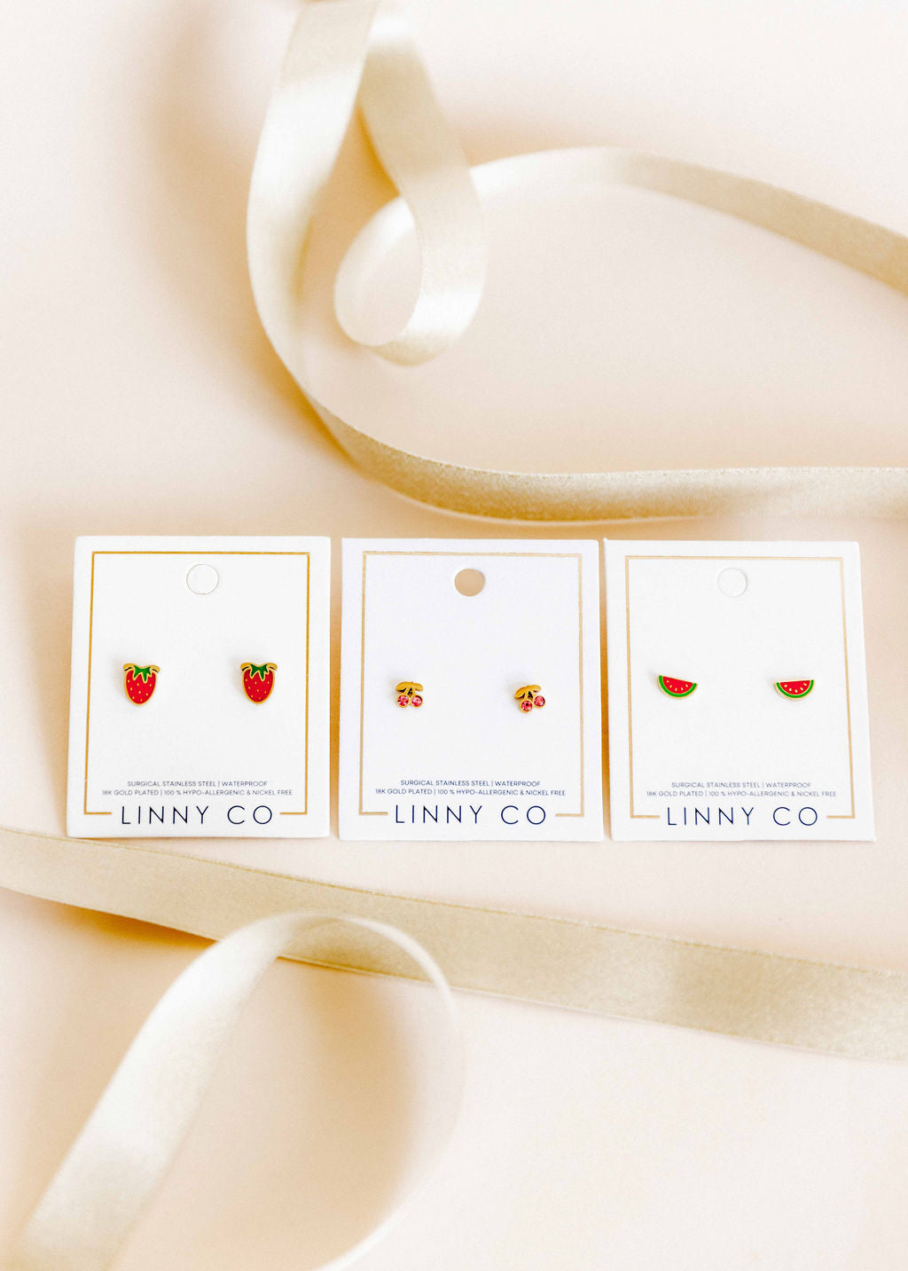 Screwback Stud Earrings - Strawberry Shortcake
