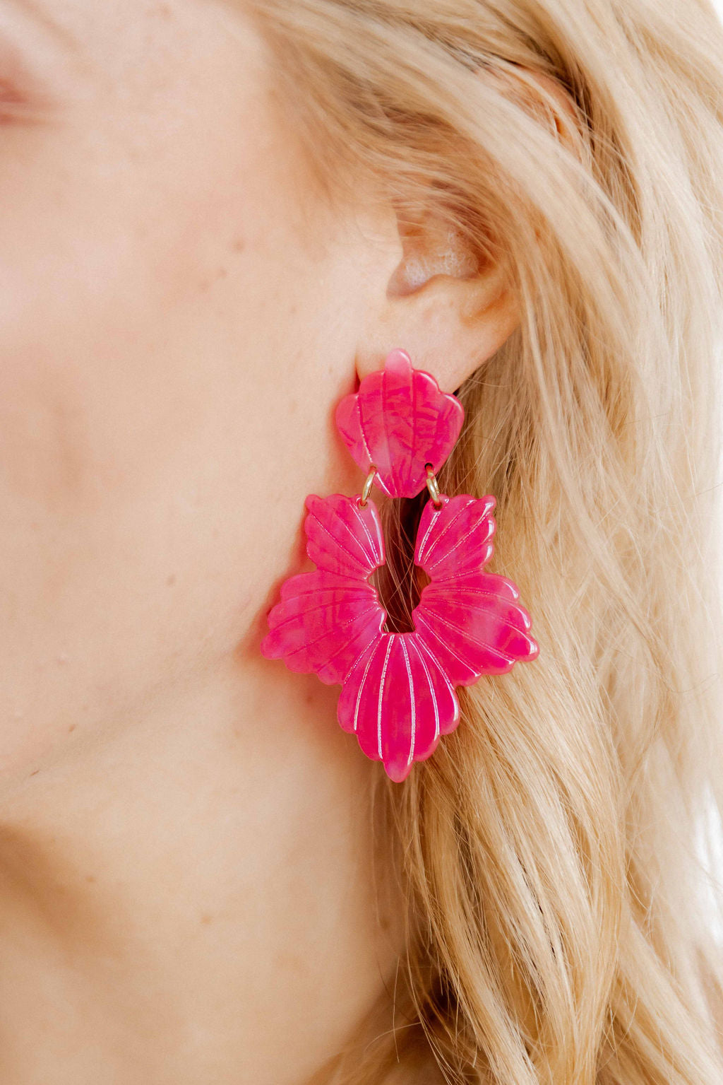 Michelle Statement Earrings - Cosmic Pink