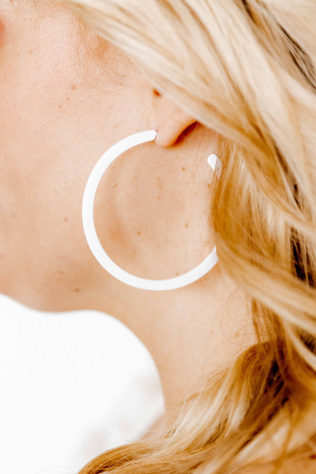 Holly Mega Hoop Earrings - True White