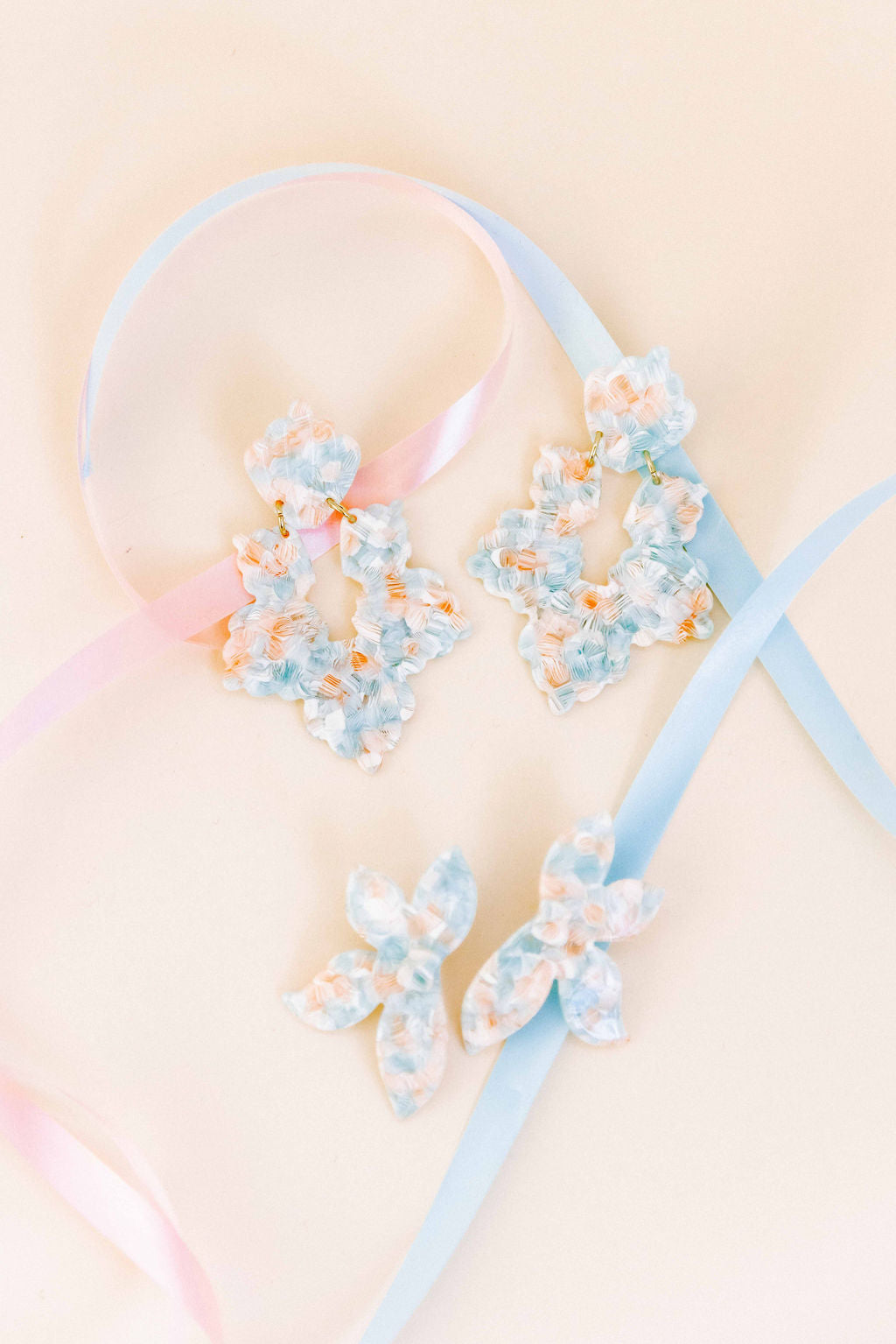 Michelle Statement Earrings - Mint Shell