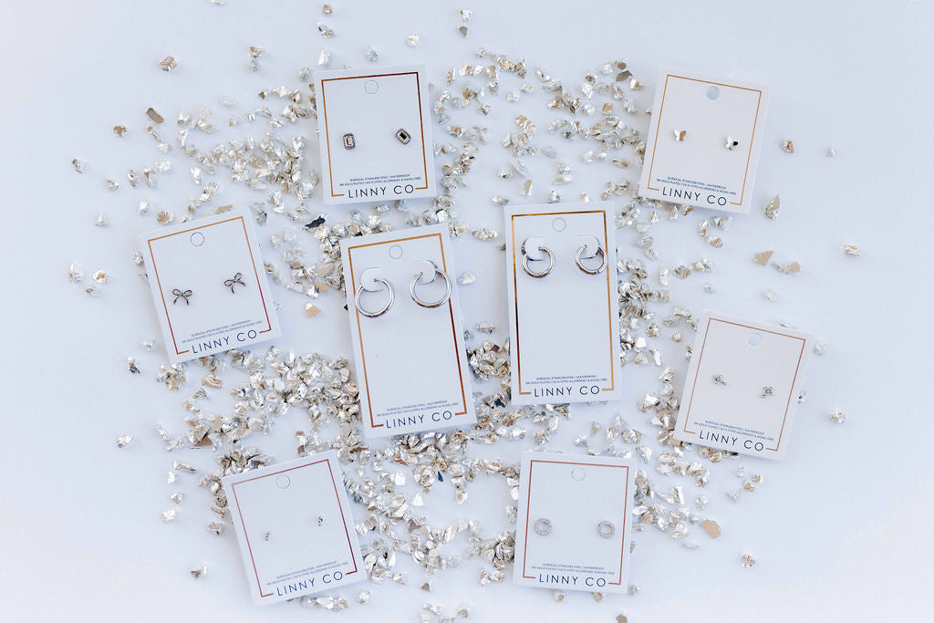 Screwback Stud Earrings - Tally Silver