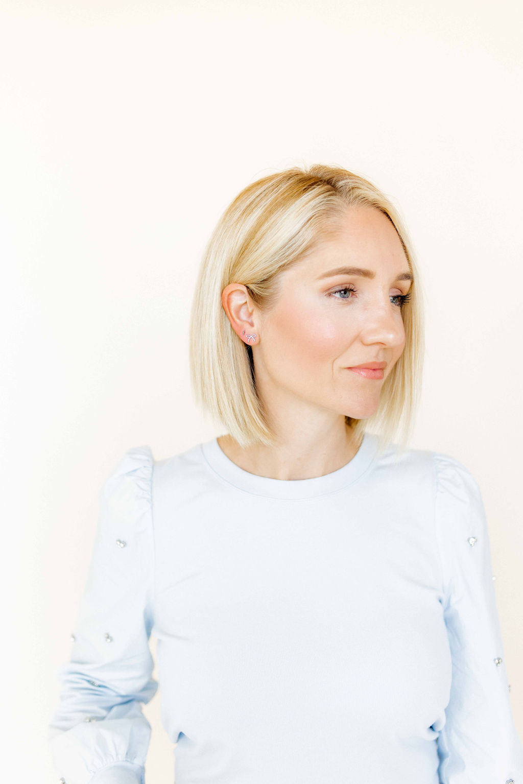 Screwback Stud Earrings - Sadie Bow Silver