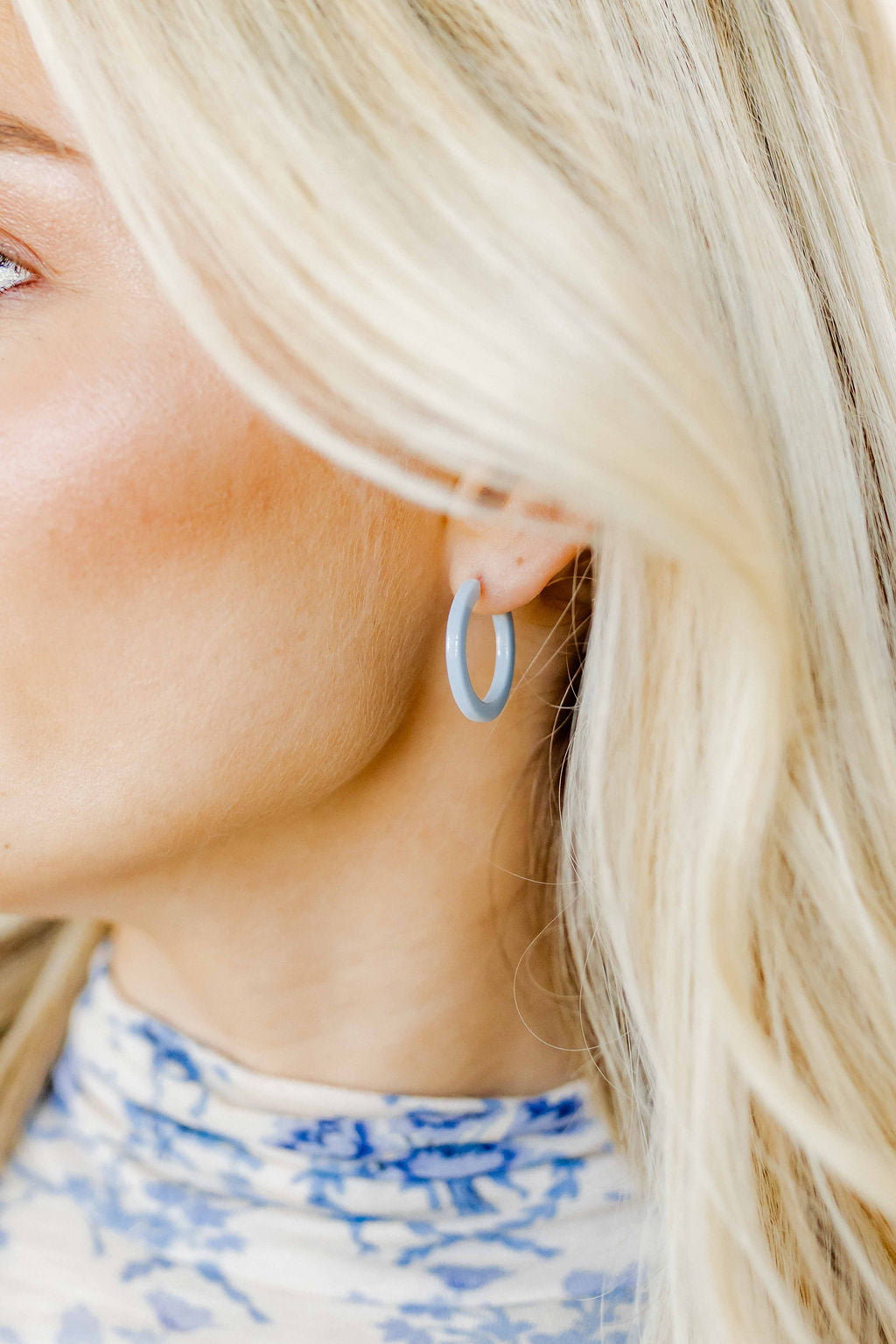 Holly Mini Hoop Earrings - Bluebell