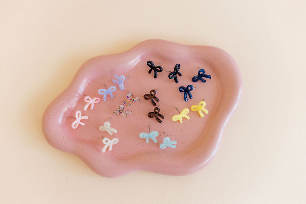 Kylie Bow Earrings - Iridescent