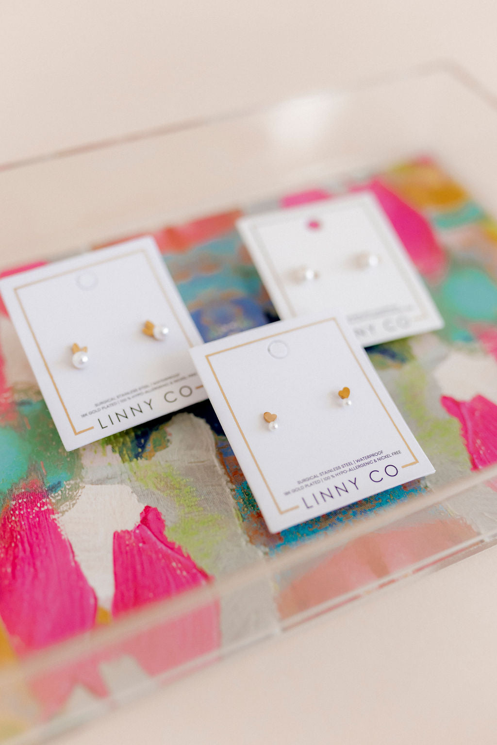Screwback Stud Earrings - Heidi Pearl Heart