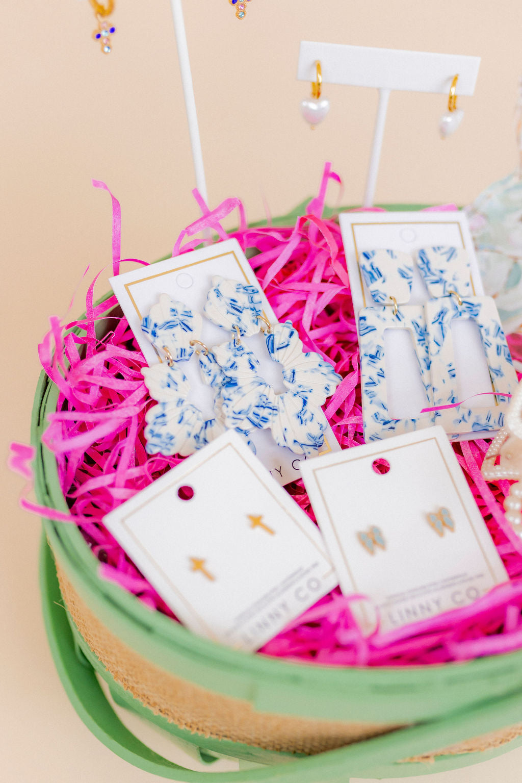 Kennedy Statement Earrings - Blue China