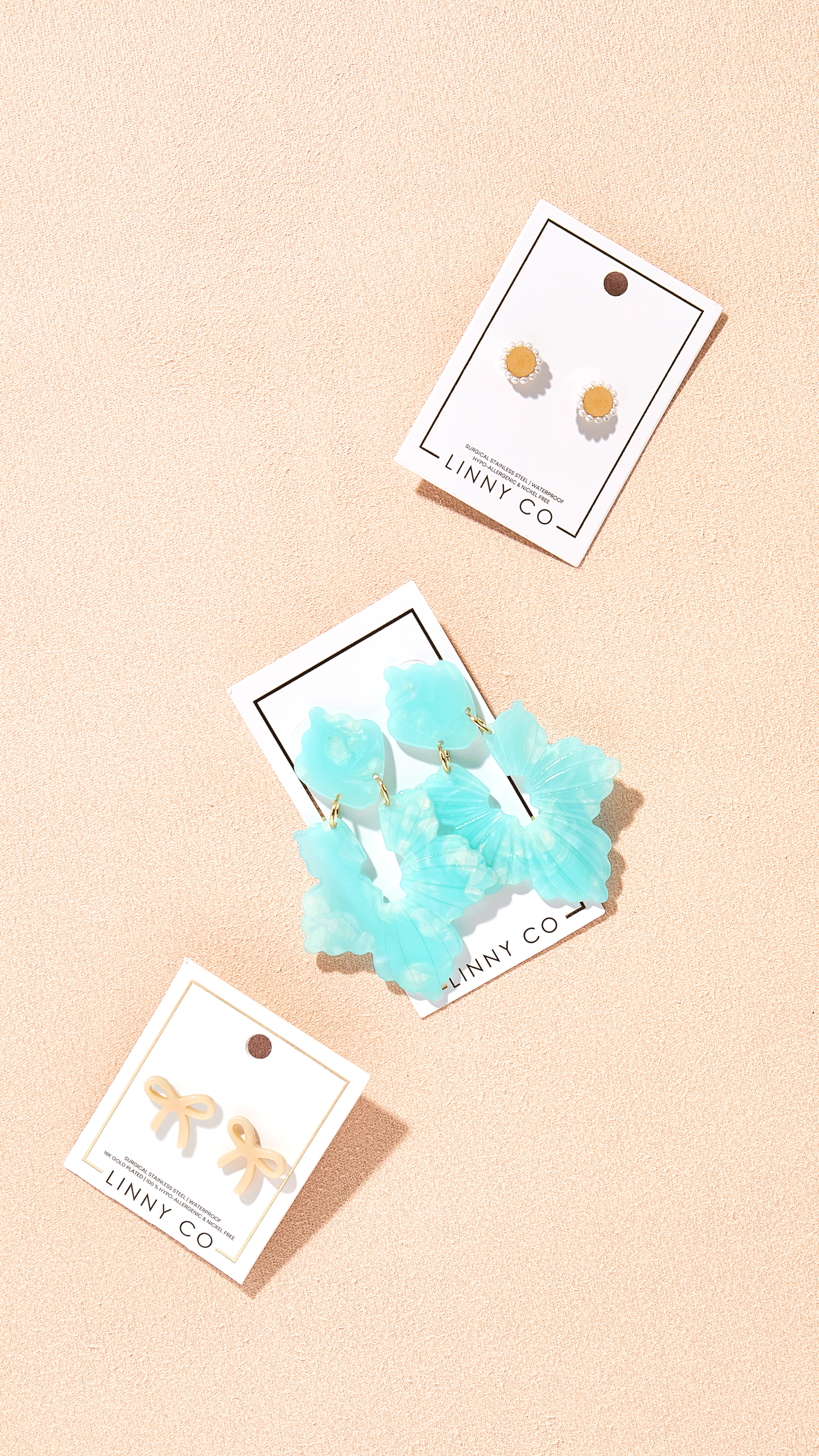 Michelle Statement Earrings - Blue Aqua