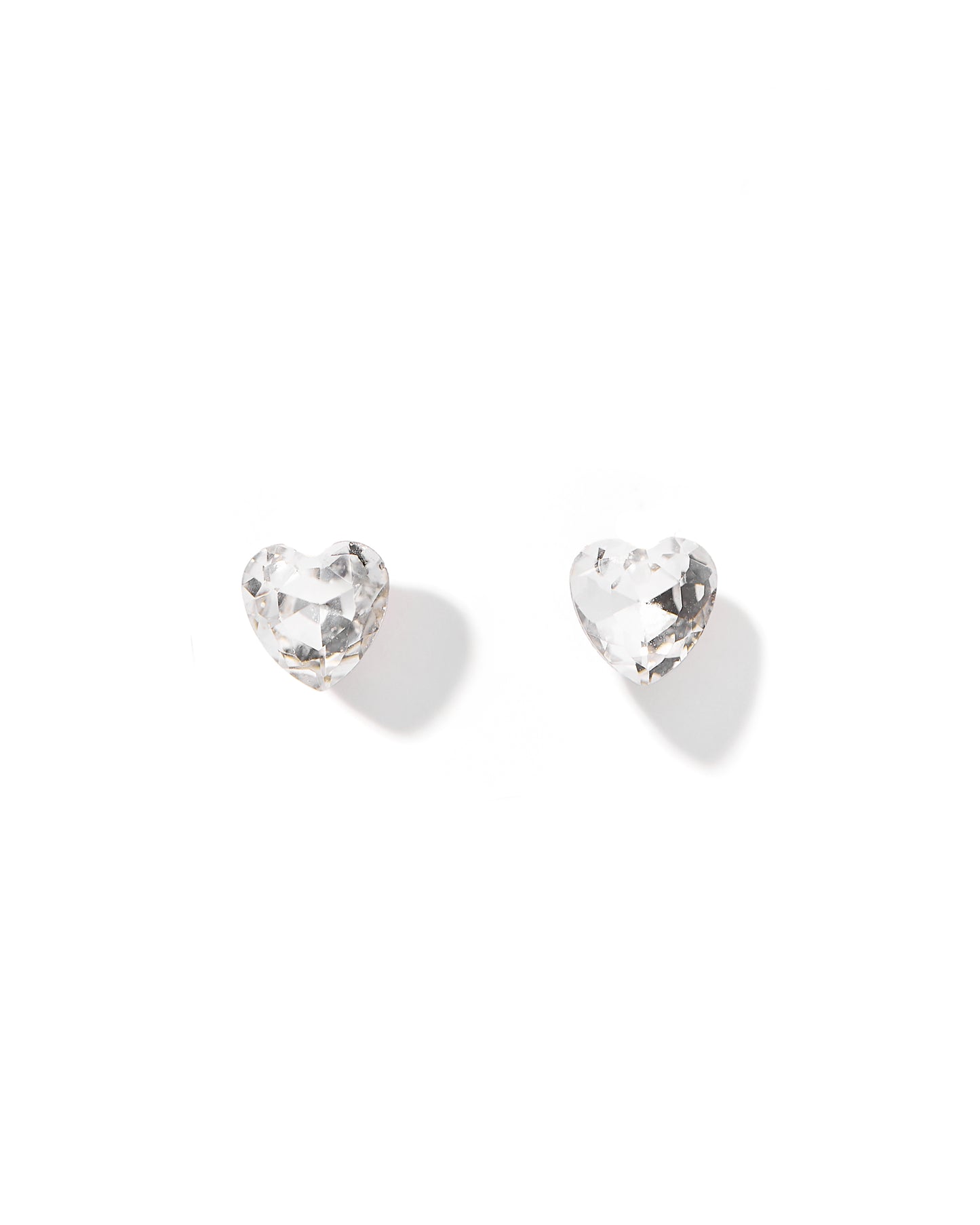 Screwback Stud Earrings Lux - Candy Heart - Clear