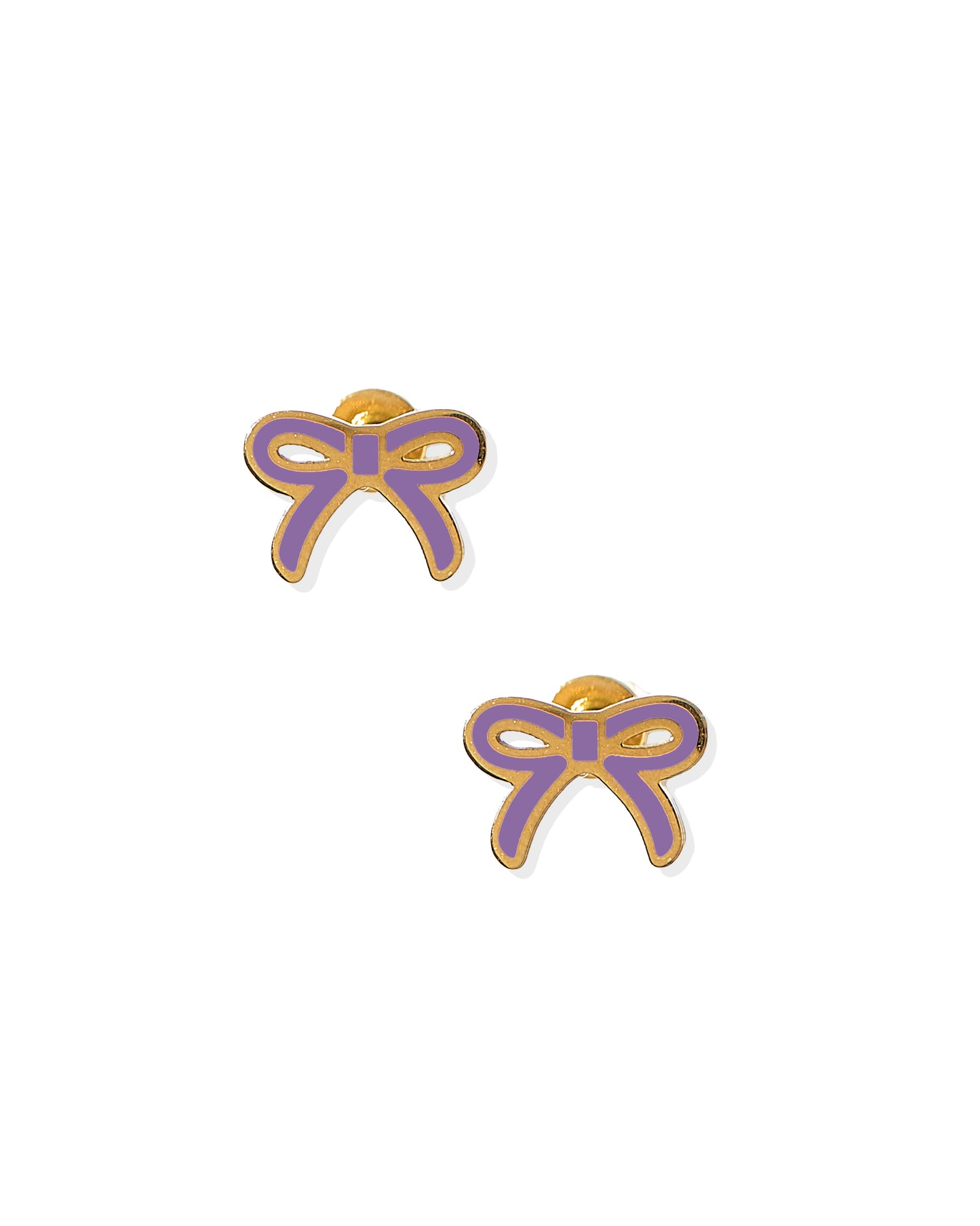 Screwback Stud Earrings - Sadie Bow Purple
