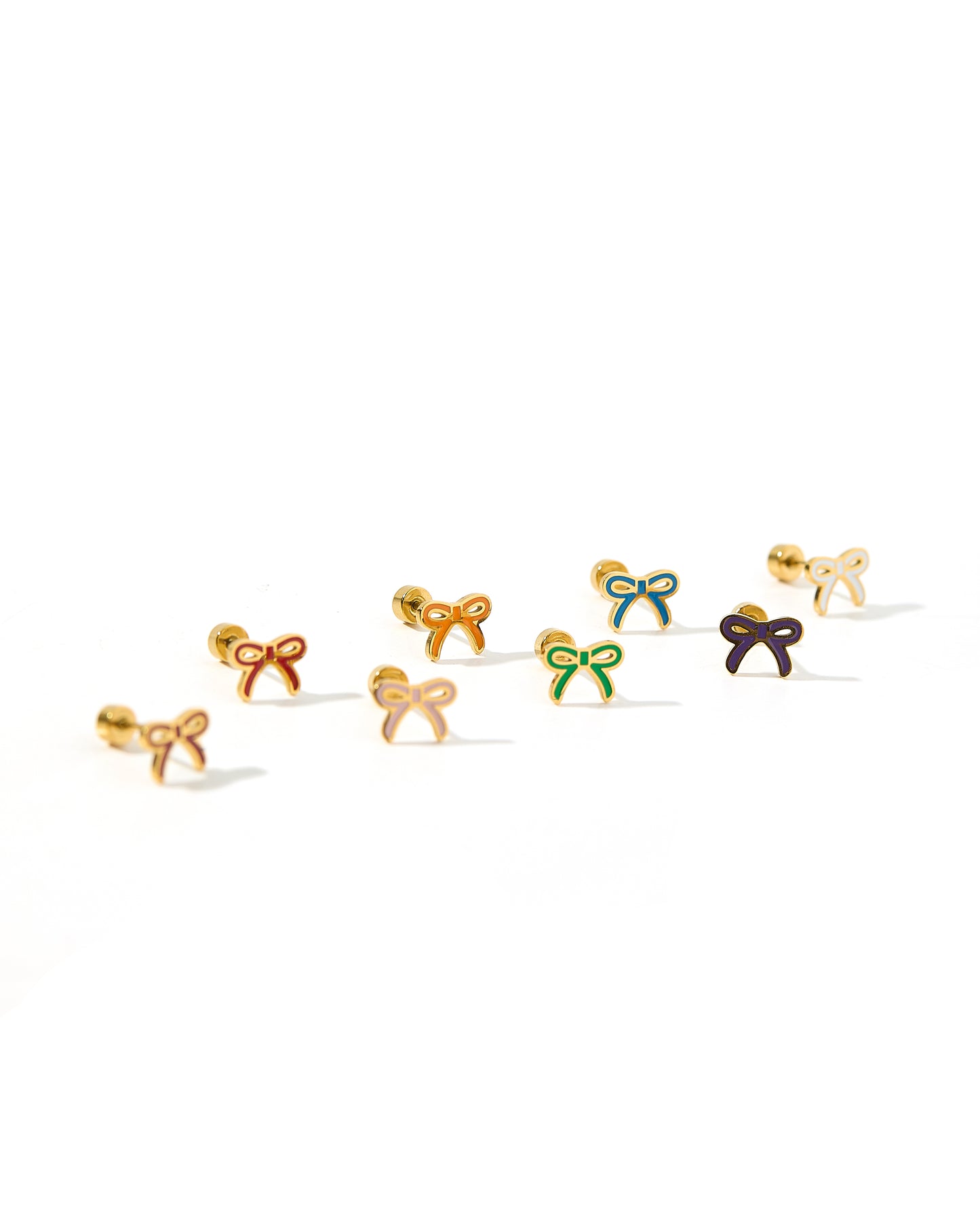 Screwback Stud Earrings - Sadie Bow True Blue