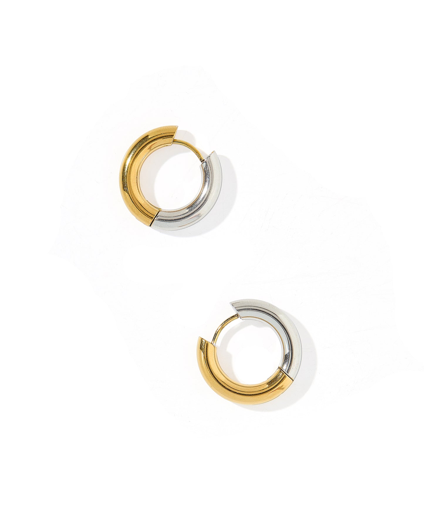 Huggie Earrings - Scarlett Hoop Two-Tone 12mm