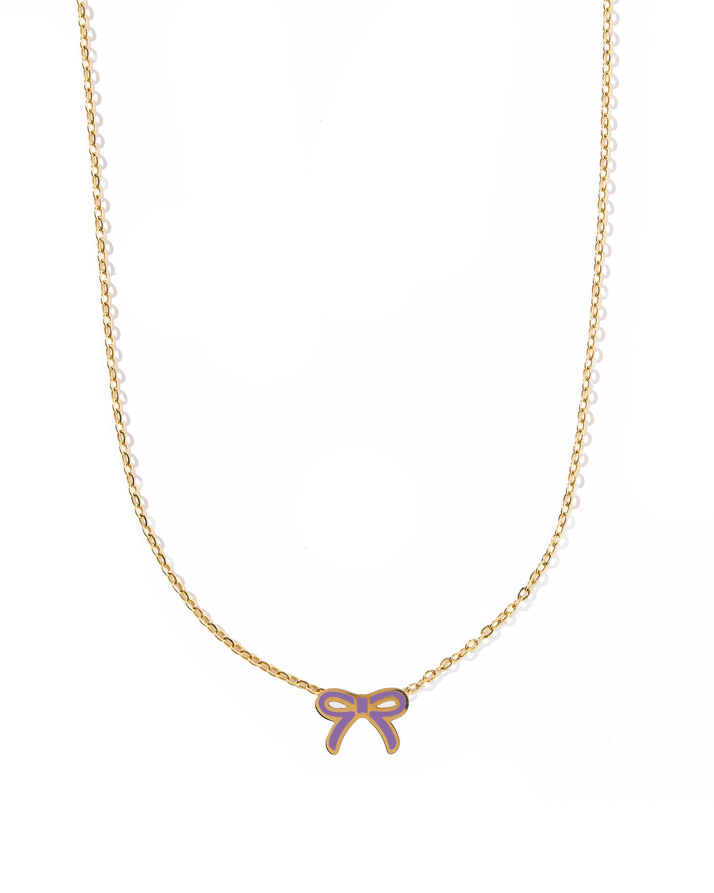 Necklace - Sadie Bow Purple