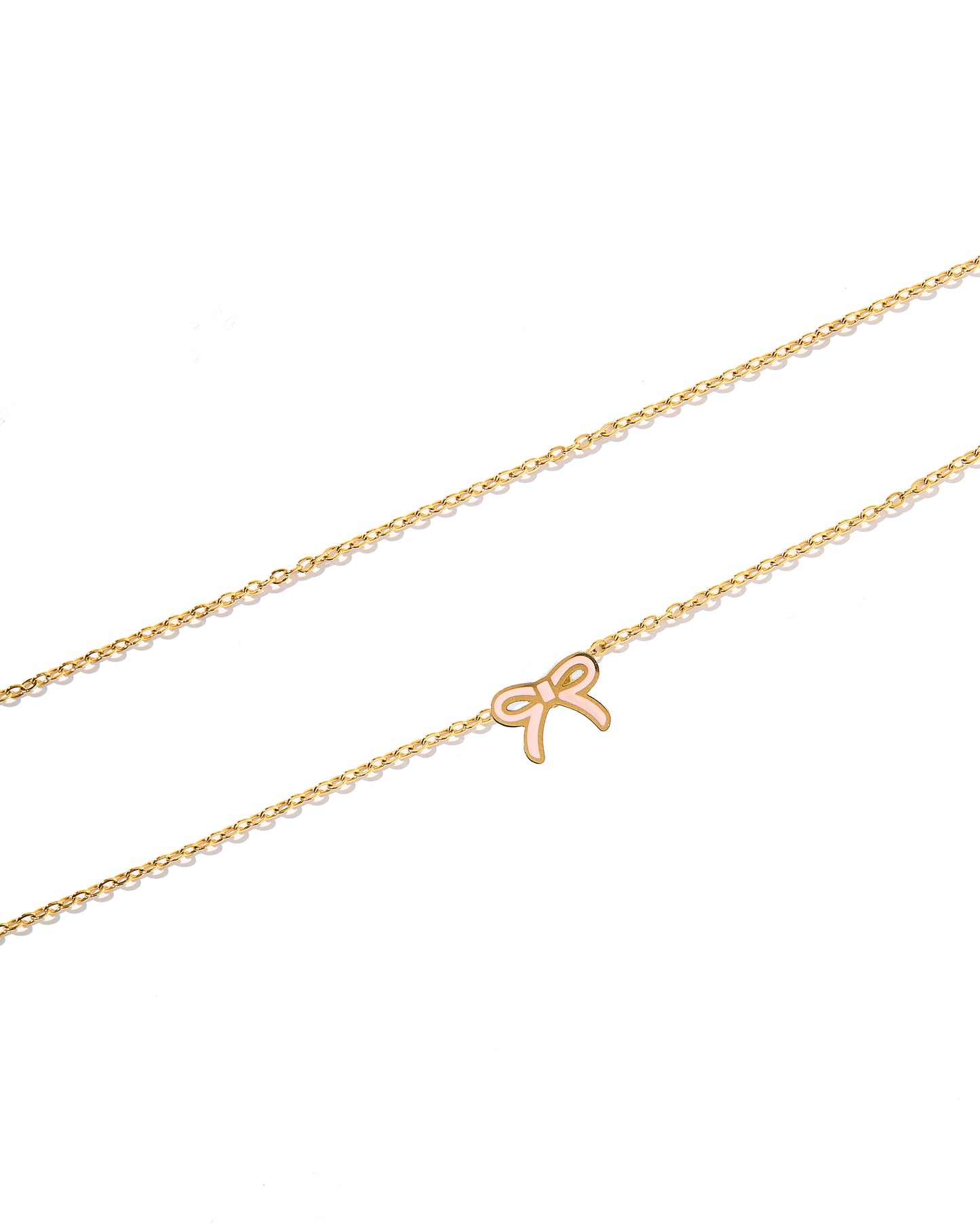 Necklace - Sadie Bow Light Pink