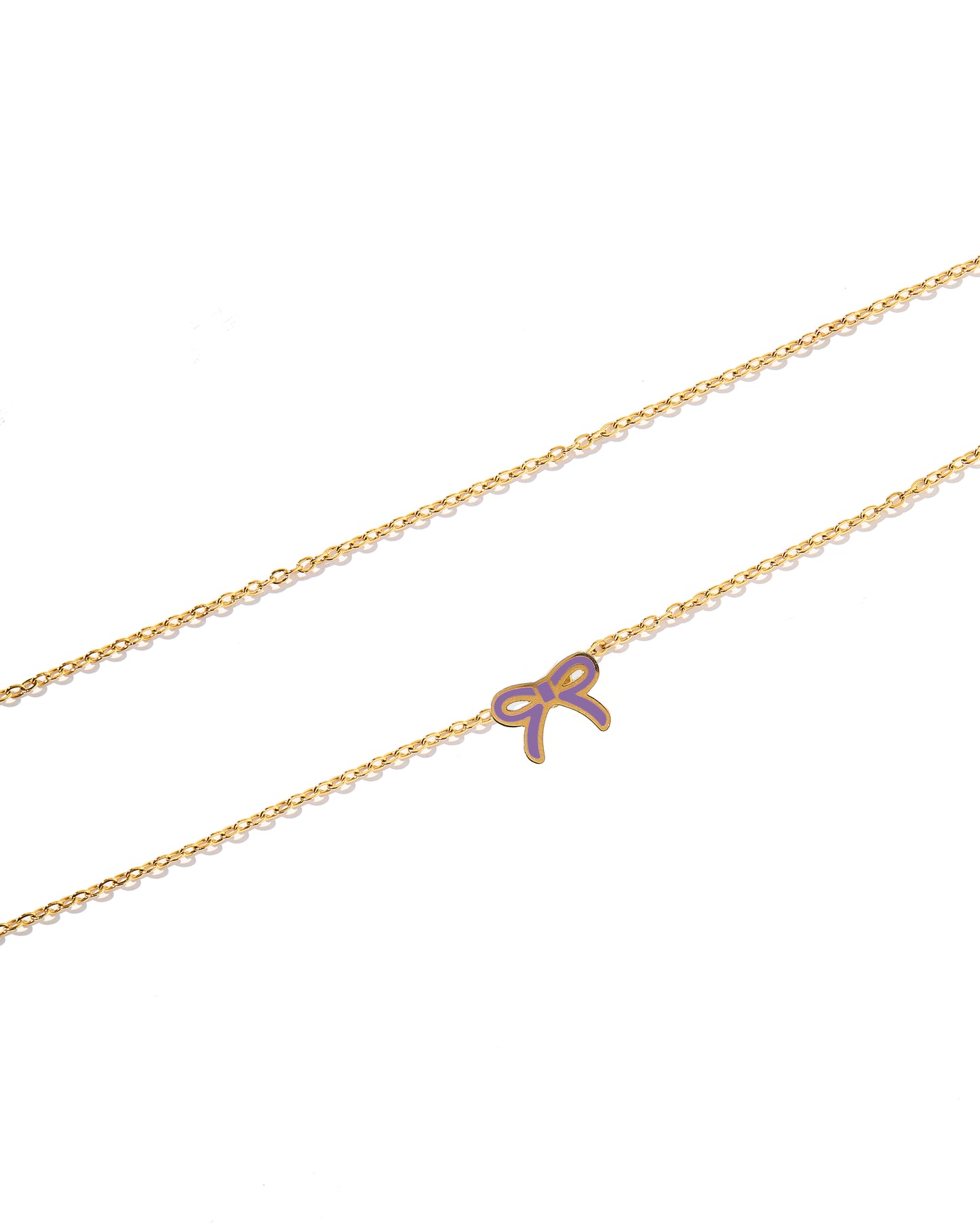 Necklace - Sadie Bow Purple