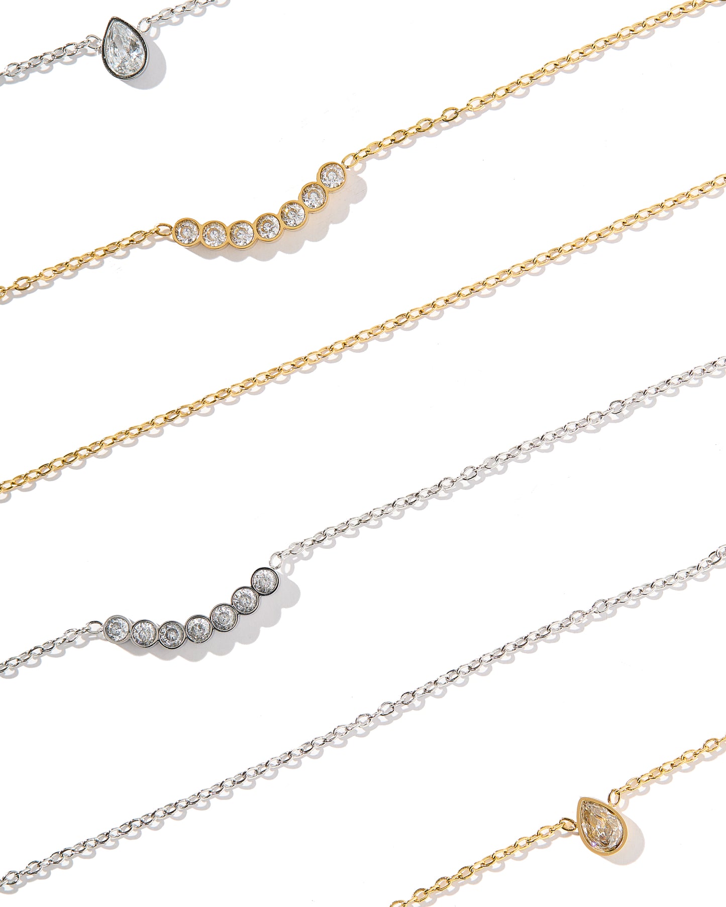 Necklace - Paloma Pear Drop Silver