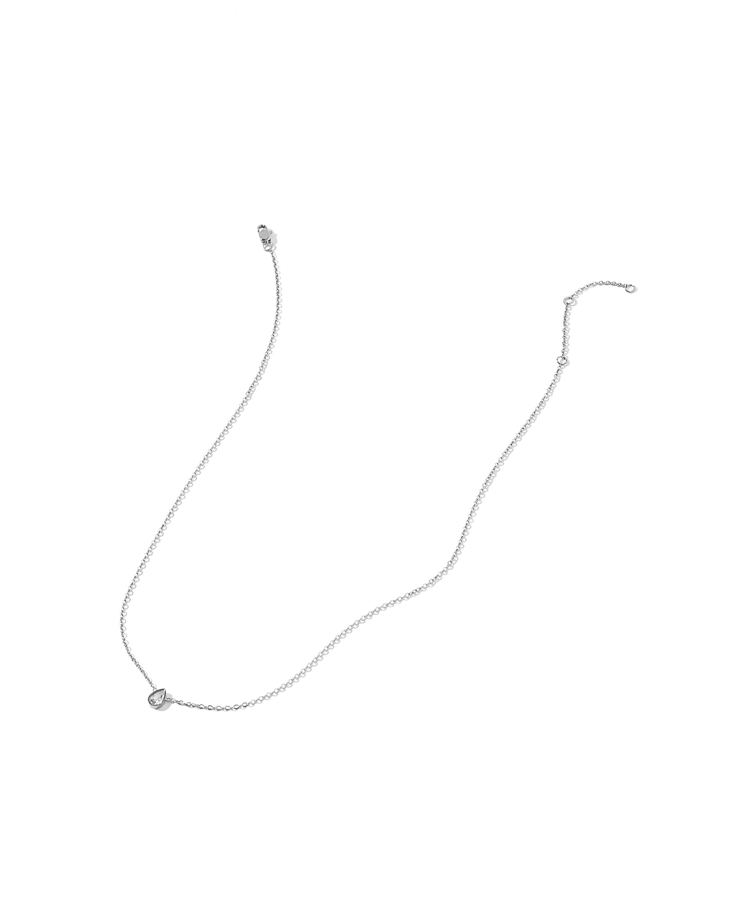Silver necklace on a white background