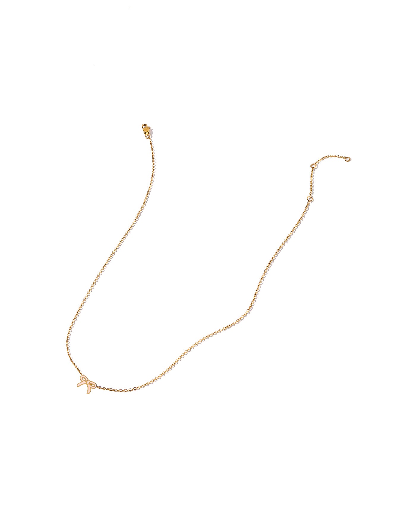 Necklace - Sadie Bow Light Pink