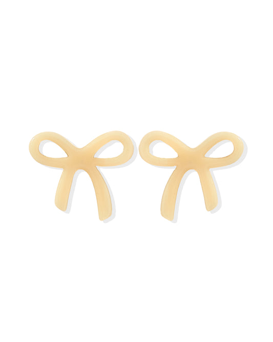 Kylie Bow Earrings - Latte