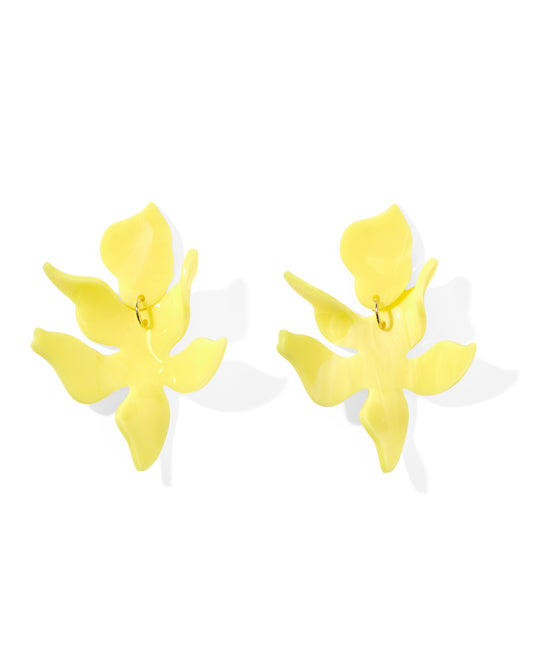 Flora Statement Earrings - Butter Yellow