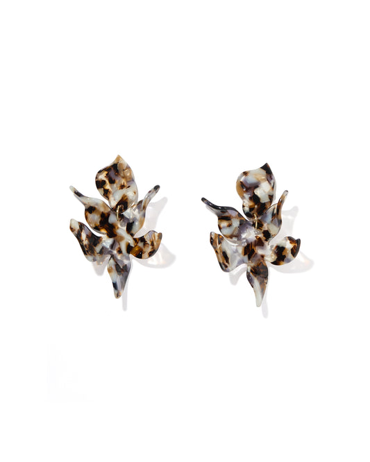 Flora Statement Earrings - Mocha Mousse