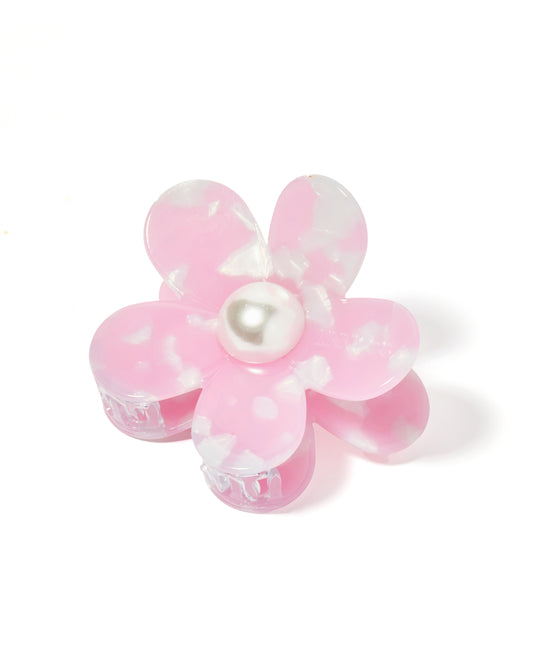 Hair Clip - Gigi - Pink with Pearl Center