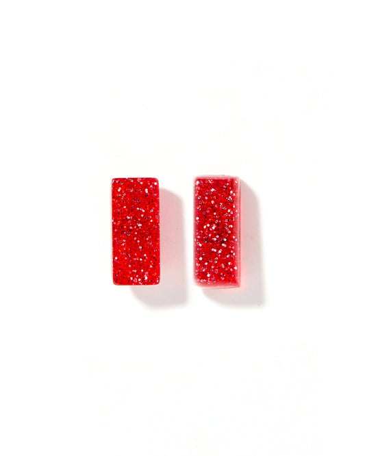 Caroline - Red Glitter - Earrings