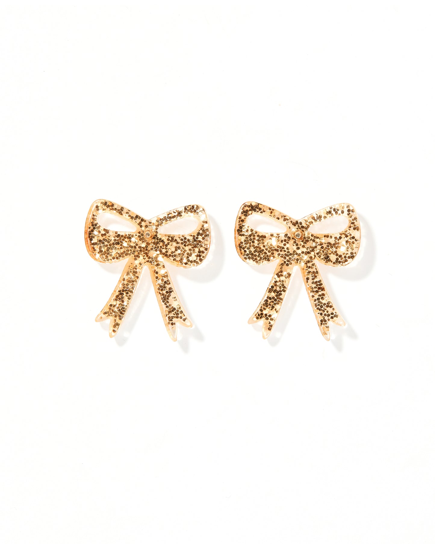 Sophia Bow Earrings - Gold Glitter