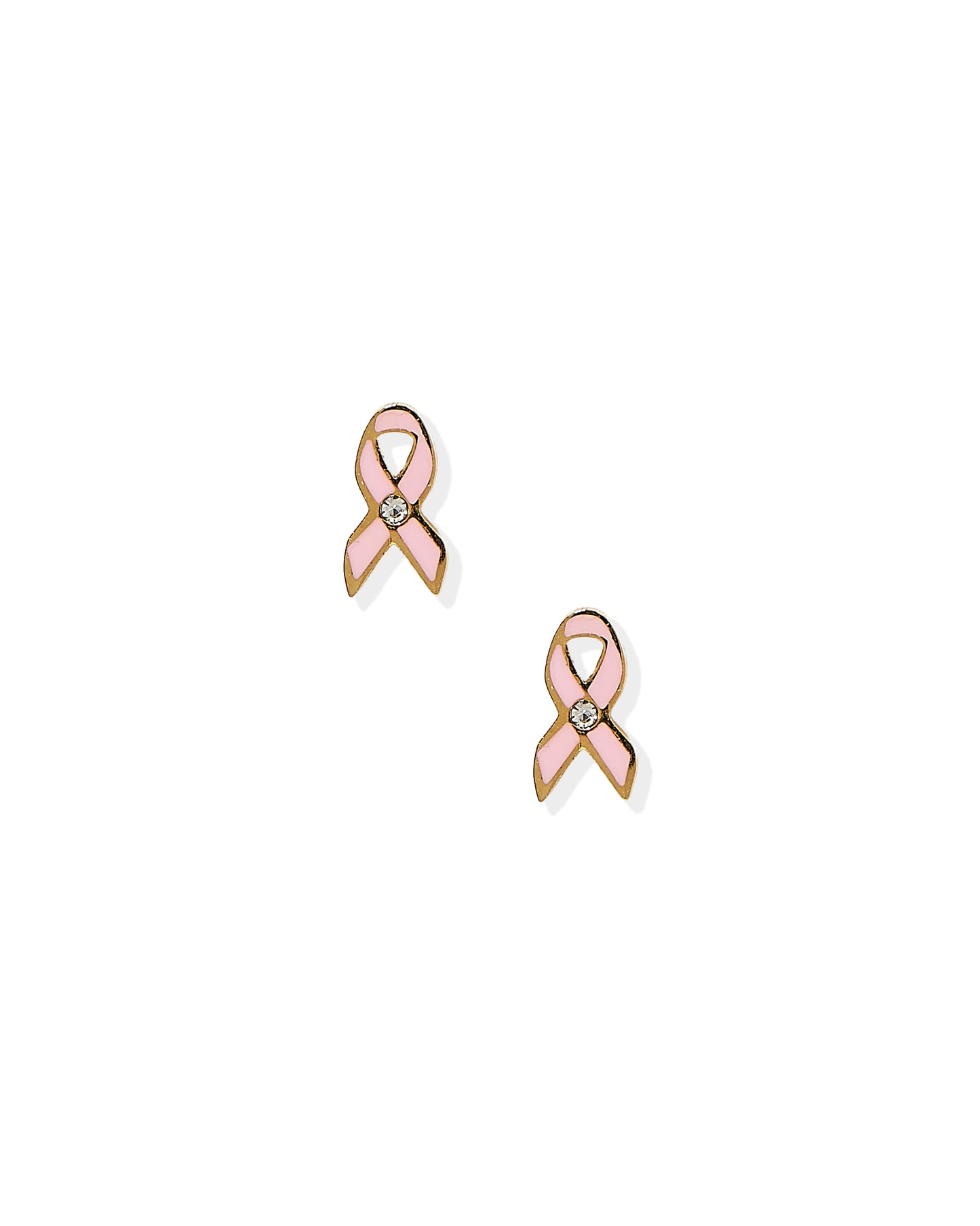 Screwback Stud Earrings - Breast Cancer Ribbon