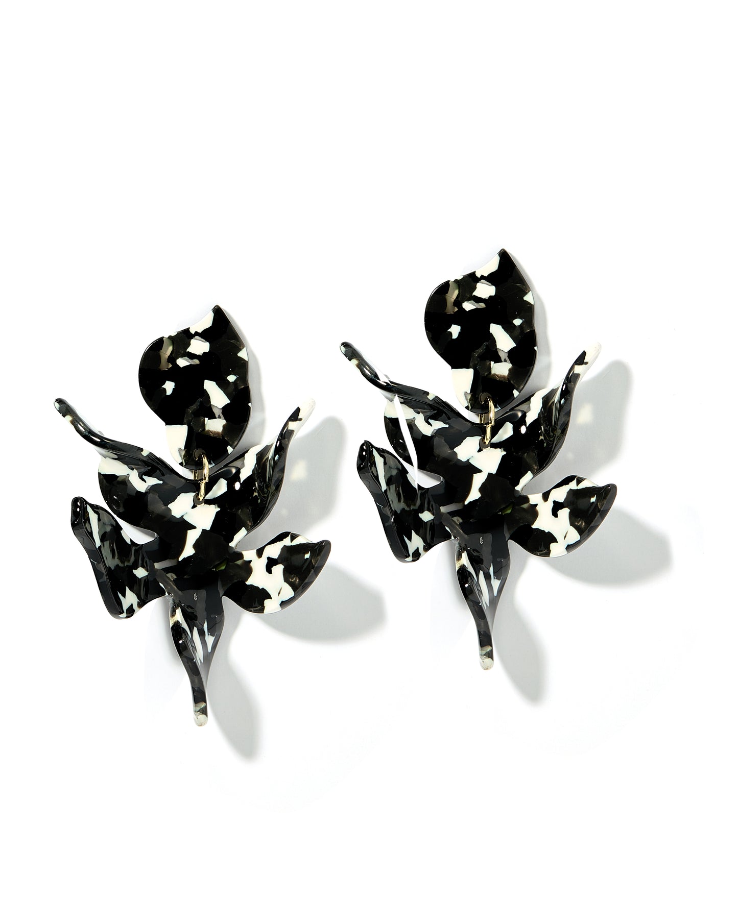 Flora Statement Earrings - Black & White
