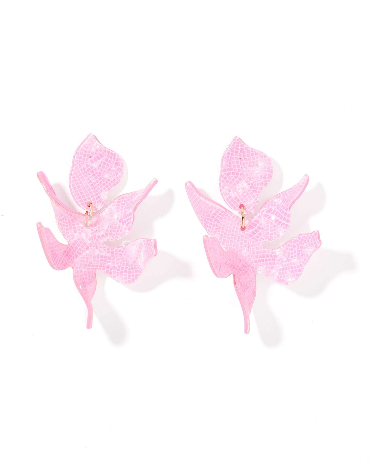 Flora Statement Earrings - Disco Pink