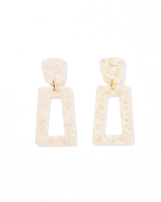 Kennedy Statement Earrings - White Shell