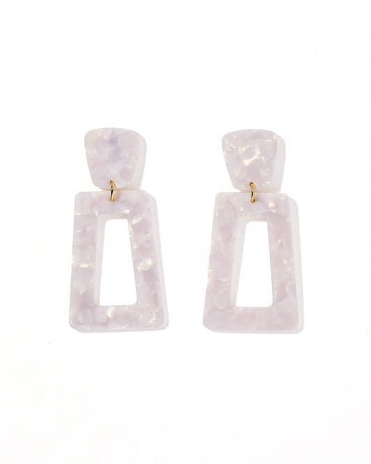 Kennedy Statement Earrings - Pearl White