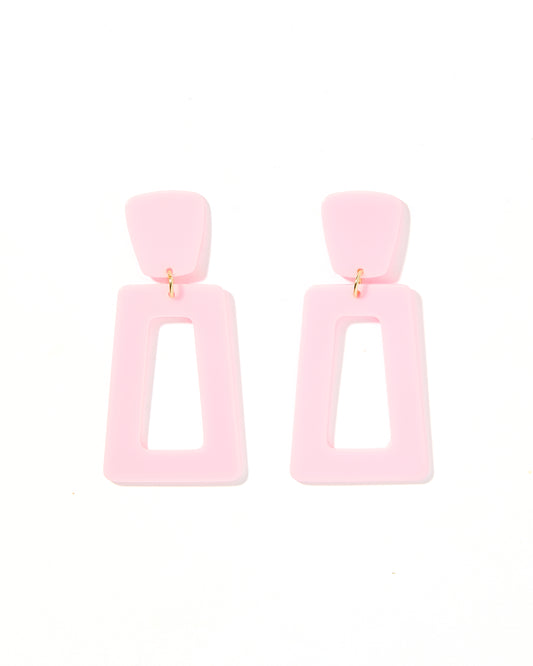 Kennedy Statement Earrings - Baby Pink