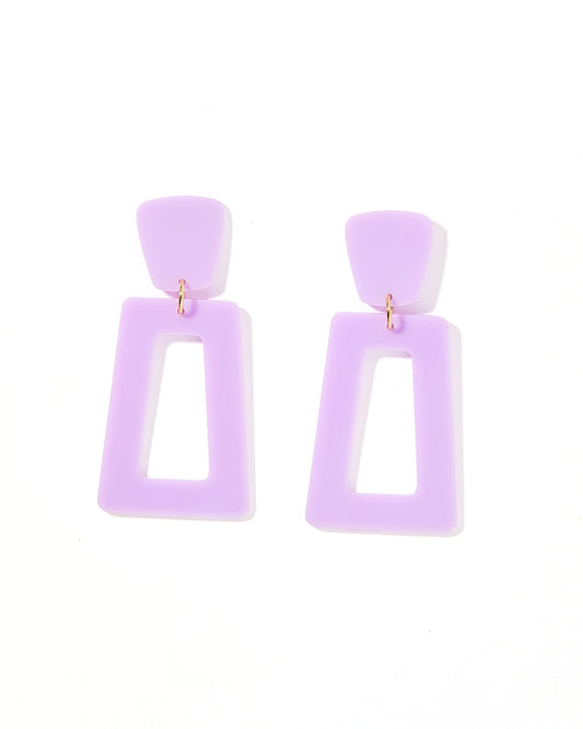 Kennedy Statement Earrings - Lilac
