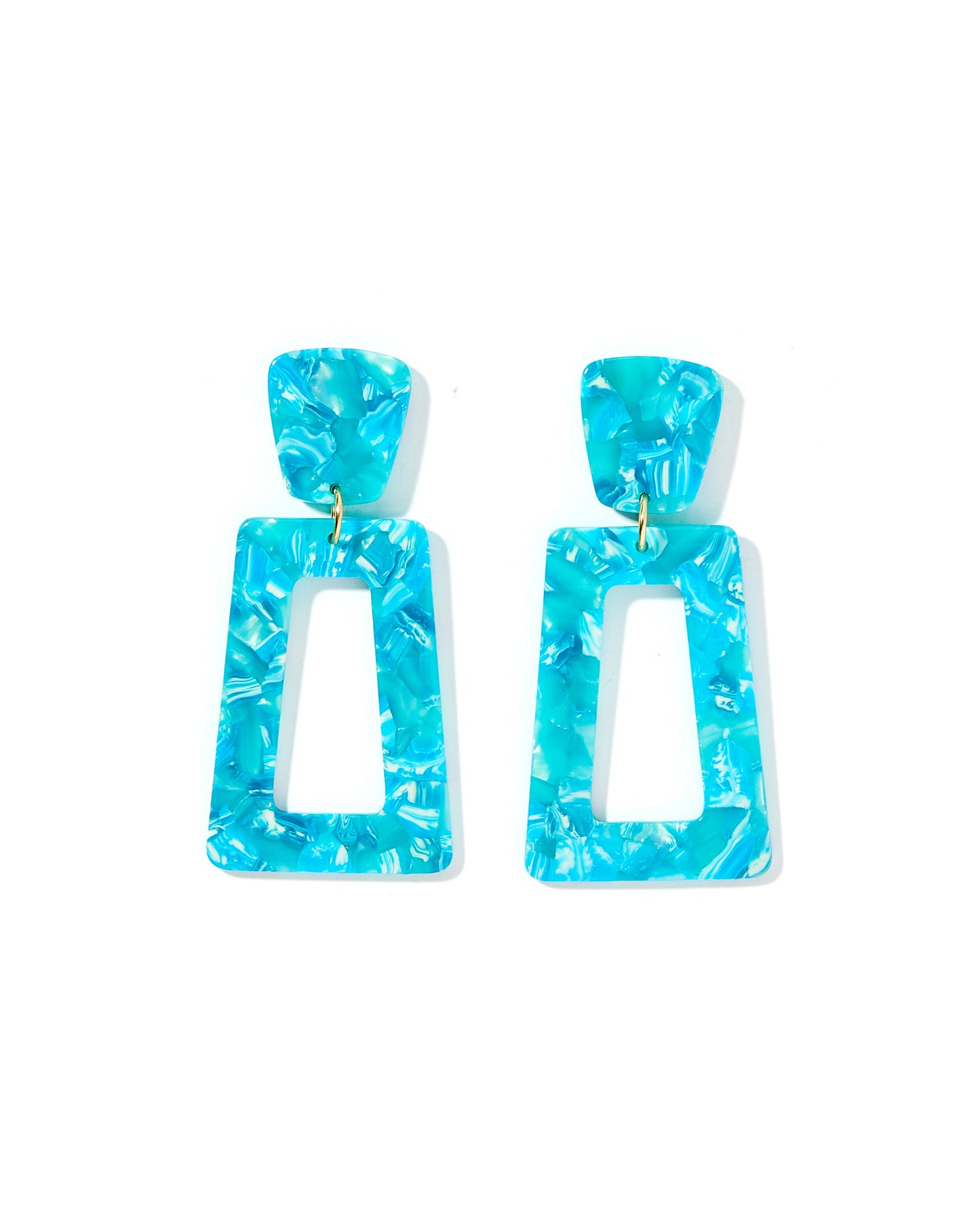 Kennedy Statement Earrings - Atlantis Teal