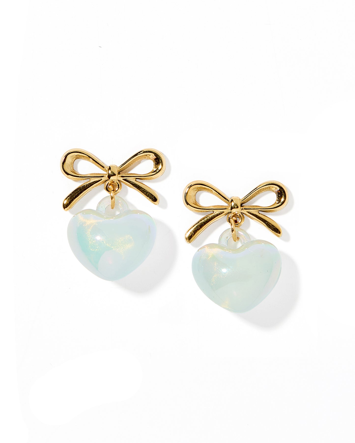 Ruthie Bow and Heart Earring - Blue
