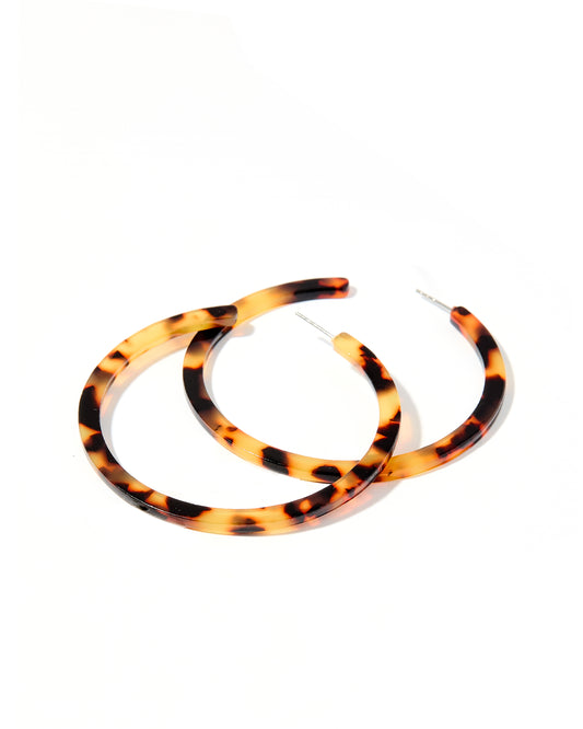 Holly Mega Hoop Earrings - Brown Tortoise