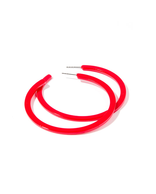 Holly Mega Hoop Earrings - True Red