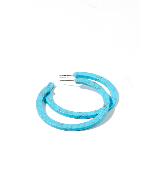 Holly Medium Hoop Earrings - Turquoise