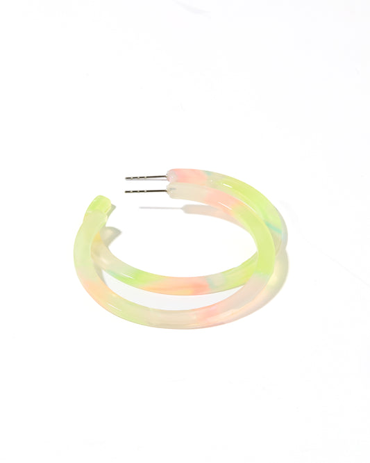 Holly Medium Hoop Earrings - Neon Punch