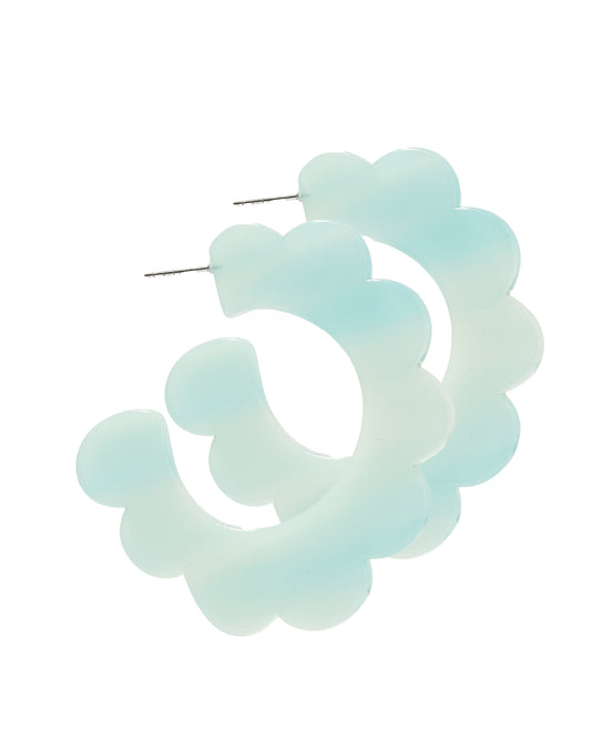 Margo Scallop Hoop Earrings - Glacier