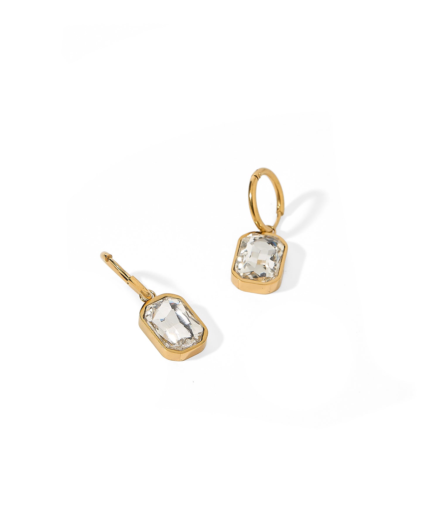 Huggie Charm Earrings - Diana Clear