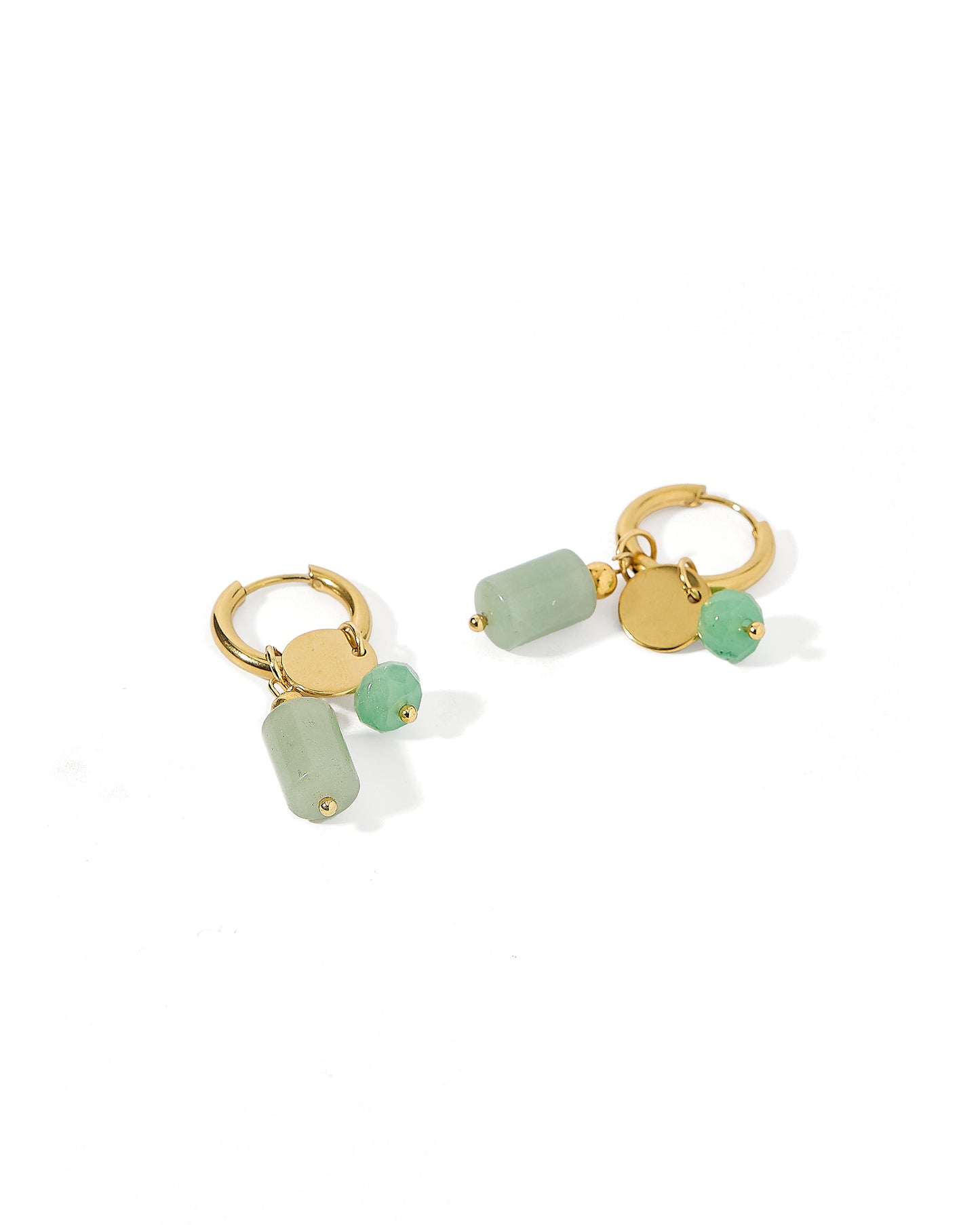 Huggie Charm Earrings - Evergreen